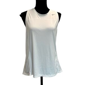 Nike running dri-fit white tank tops sports athletic Sz L